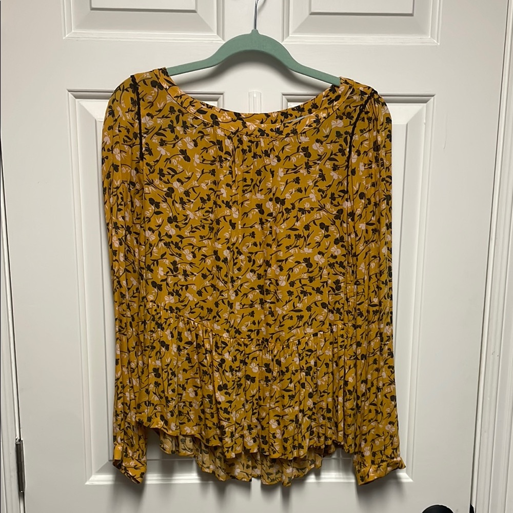 Anthropologie Floral Peplum Top